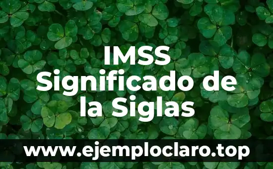 Como hacer para trabajar en el IMSS 4 IMSS Significado de la Siglas