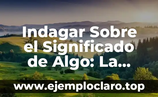Significado de Subnacional - Comprensión Básica 4 Indagar Sobre el Significado de Algo: La Búsqueda de la Comprensión