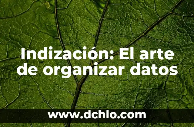 Elevación de significados: El arte de ennoblecer 3 Indización: El arte de organizar datos