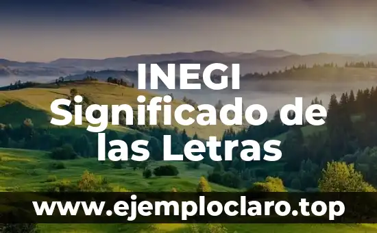 INEGI Significado de las Letras
