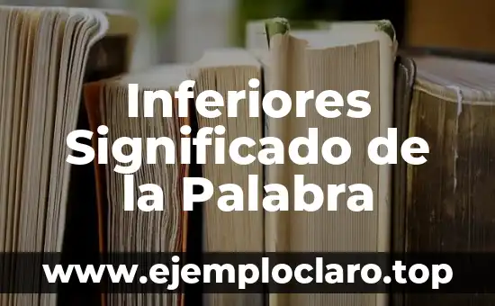 Inferiores Significado de la Palabra