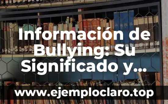 Información de Bullying: Su Significado y Repercusión