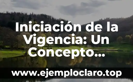 Iniciación de la Vigencia: Un Concepto Fundamental