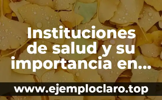 Instituciones de salud y su importancia en la sociedad