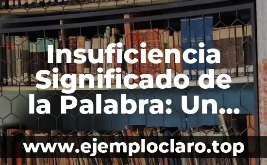 Insuficiencia Significado de la Palabra: Un Análisis Profundo