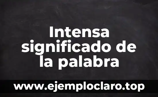 Intensa significado de la palabra