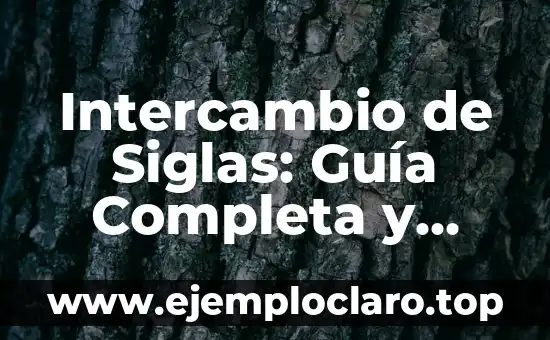 Intercambio de Siglas: Guía Completa y Detallada