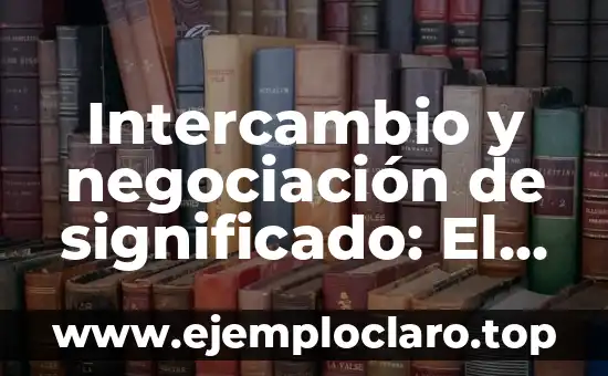 Intercambio y negociación de significado: El arte de compartir y construir sentidos