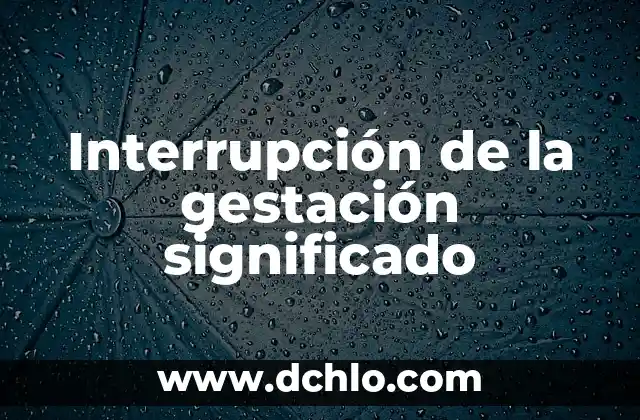 Interrupción Legal de Embarazo Significado 5 Interrupción de la gestación significado