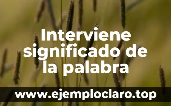 Interviene significado de la palabra