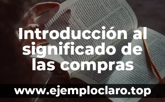 Introducción al significado de las compras