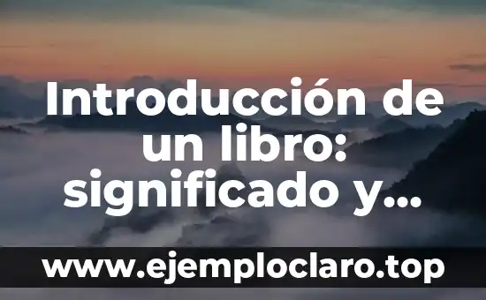 Introducción de un libro: significado y relevancia