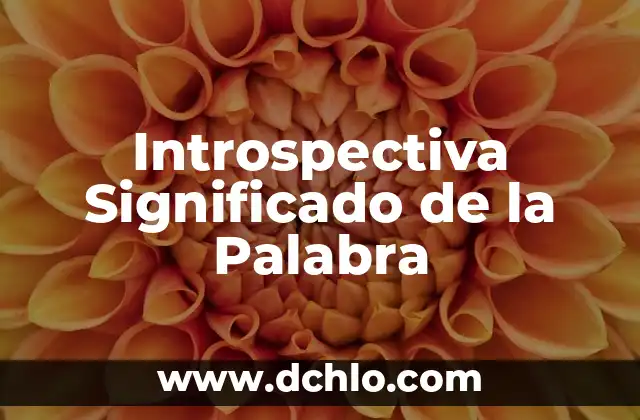 Significado de Orden de las Normas 7 Introspectiva Significado de la Palabra