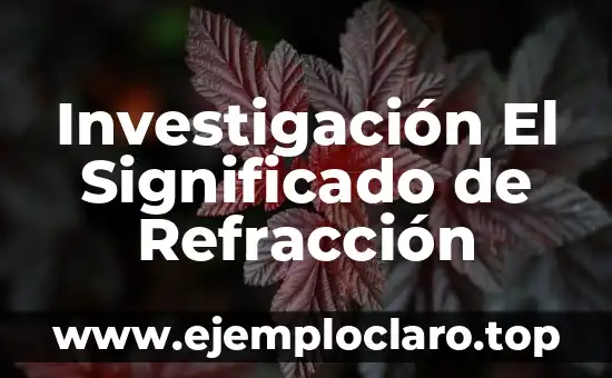 Investigación El Significado de Refracción