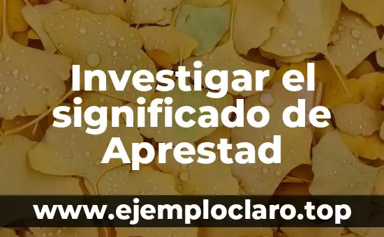 Investigar el significado de Aprestad