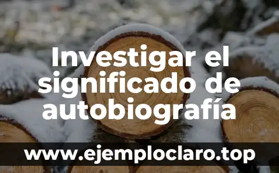 Investigar el significado de autobiografía