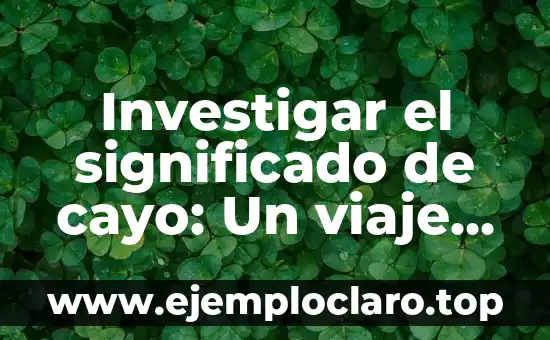 Investigar el significado de cayo: Un viaje al origen de las islas