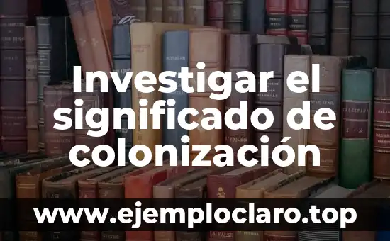Investigar el significado de colonización