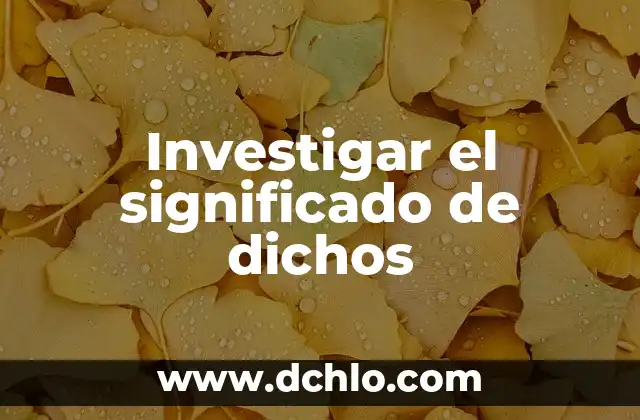 Investigar el significado de inquisición 8 Investigar el significado de dichos