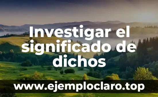 Investigar el significado de dichos