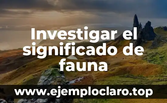 Investigar el significado de fauna