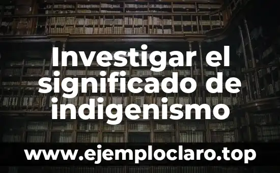 Investigar el significado de indigenismo