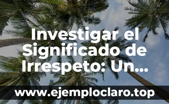 Investigar el Significado de Irrespeto: Un Análisis Detallado