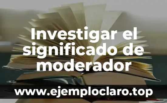 Investigar el significado de moderador