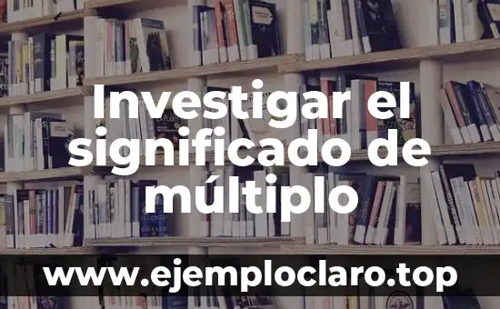 Investigar el significado de múltiplo