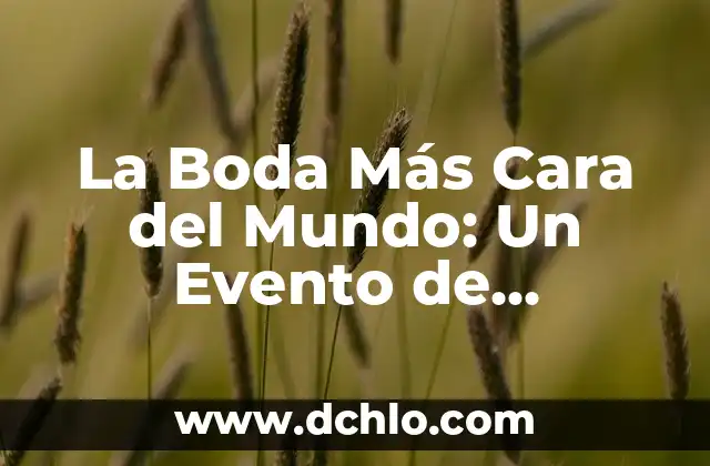 Significados de los años de boda 4 La Boda Más Cara del Mundo: Un Evento de Ensueño