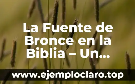 Investigar el significado de destilación: La purificación de líquidos 3 La Fuente de Bronce en la Biblia – Un Símbolo de Purificación