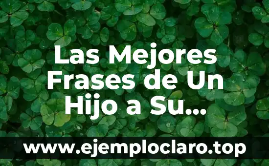 Las Mejores Frases de Un Hijo a Su Madre: Expresiones de Amor y Gratitud