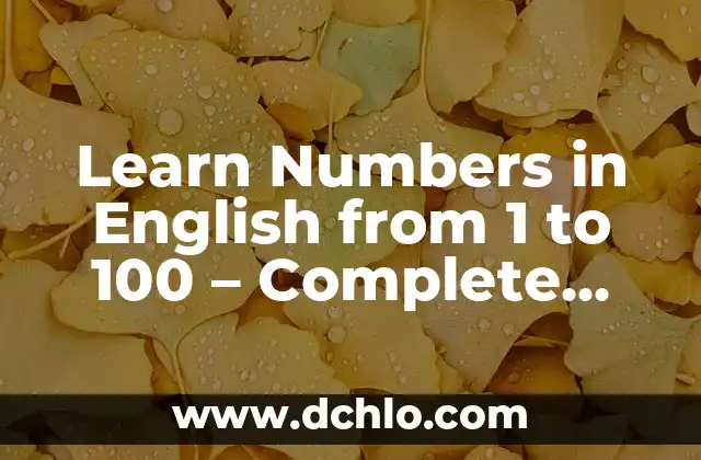 ¿Cómo se dice sobrino en inglés? Learn the Correct Translation 8 Learn Numbers in English from 1 to 100 – Complete Guide