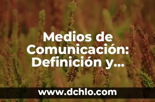 Metas de una Empresa - Definición y Estrategias 8 Medios de Comunicación: Definición y Significado