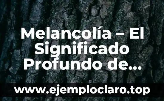 Melancolía - El Significado Profundo de una Emoción Compleja
