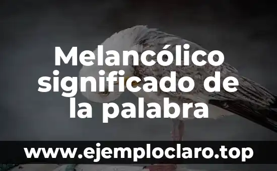 Melancólico significado de la palabra