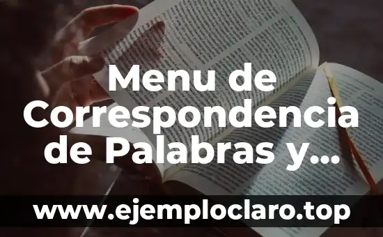 Menu de Correspondencia de Palabras y sus Significados