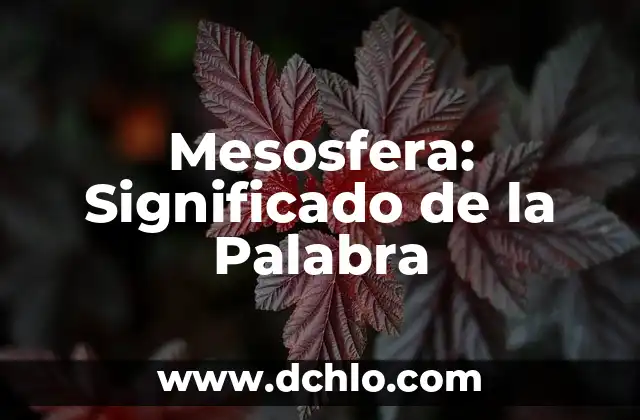 Significado de Faculta - Descubre el Concepto detrás de esta Palabra 6 Mesosfera: Significado de la Palabra