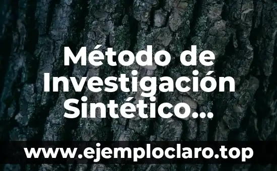 Método de Investigación Sintético Significado