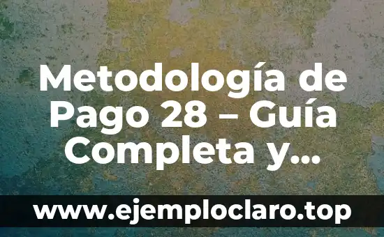 Metodología de Pago 28 – Guía Completa y Detallada