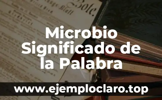 Microbio Significado de la Palabra