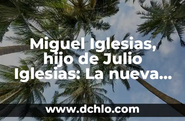 El Partido de las Leyendas del Real Madrid: Un Evento Único 6 Miguel Iglesias, hijo de Julio Iglesias: La nueva generación de leyendas musicales