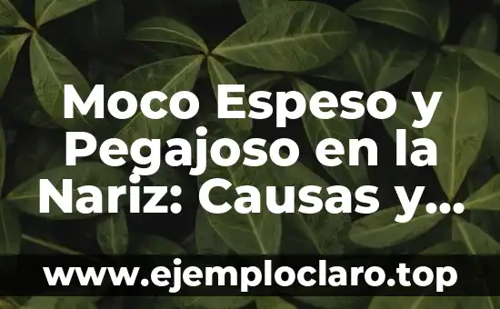 Cómo hacer mojo rojo espeso 4 Moco Espeso y Pegajoso en la Nariz: Causas y Tratamientos