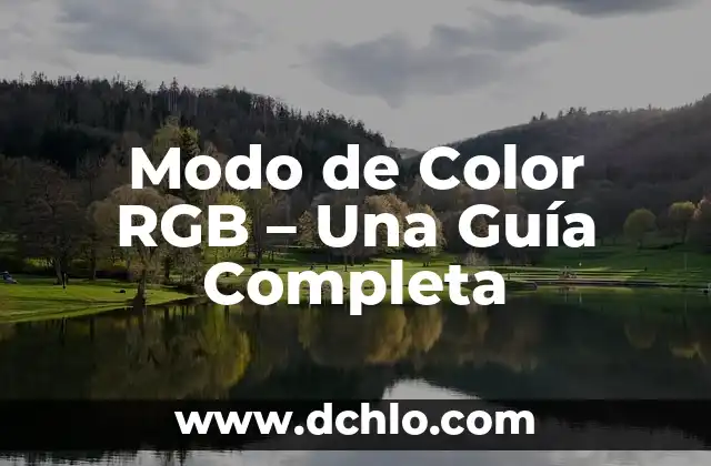 Significado del Modo de Lavado 8 Modo de Color RGB – Una Guía Completa