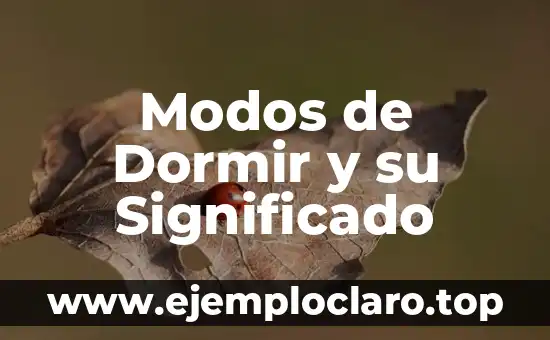 Modos de Dormir y su Significado