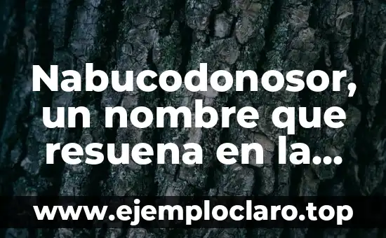 Nabucodonosor, un nombre que resuena en la historia bíblica