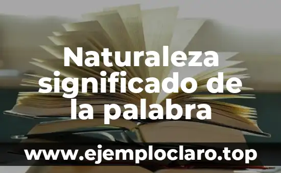 Naturaleza significado de la palabra