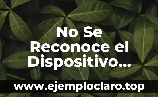 Cómo hacer un programador de memorias EEPROM USB 4 No Se Reconoce el Dispositivo USB: Soluciones y Causas Comunes