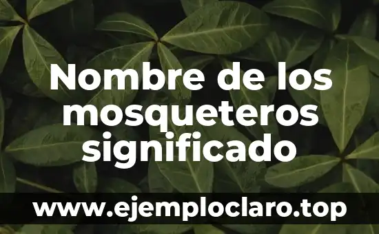 Nombre de los mosqueteros significado