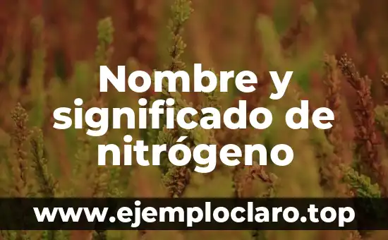 Cómo Hacer Nitrógeno Líquido 6 Nombre y significado de nitrógeno